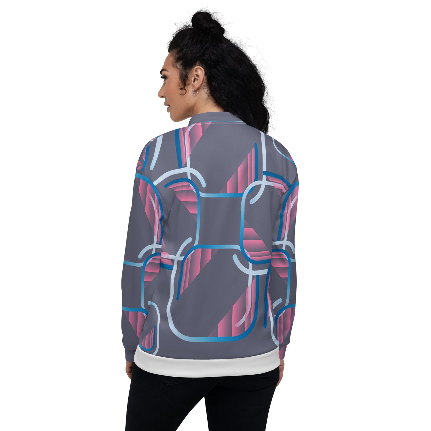 Unisex Bomber Jacket Kukloso Abstracticon Pattern No 3 - Free Shipping