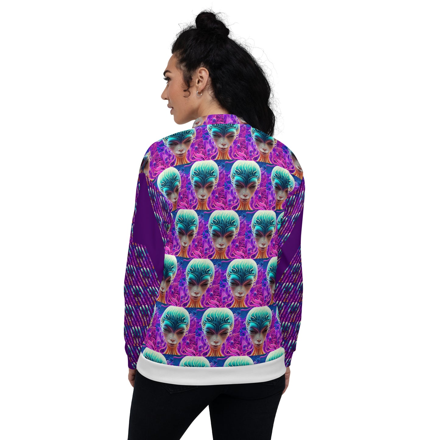 Unisex Bomber Jacket Kukloso Space Faces No 70 A - Free Shipping