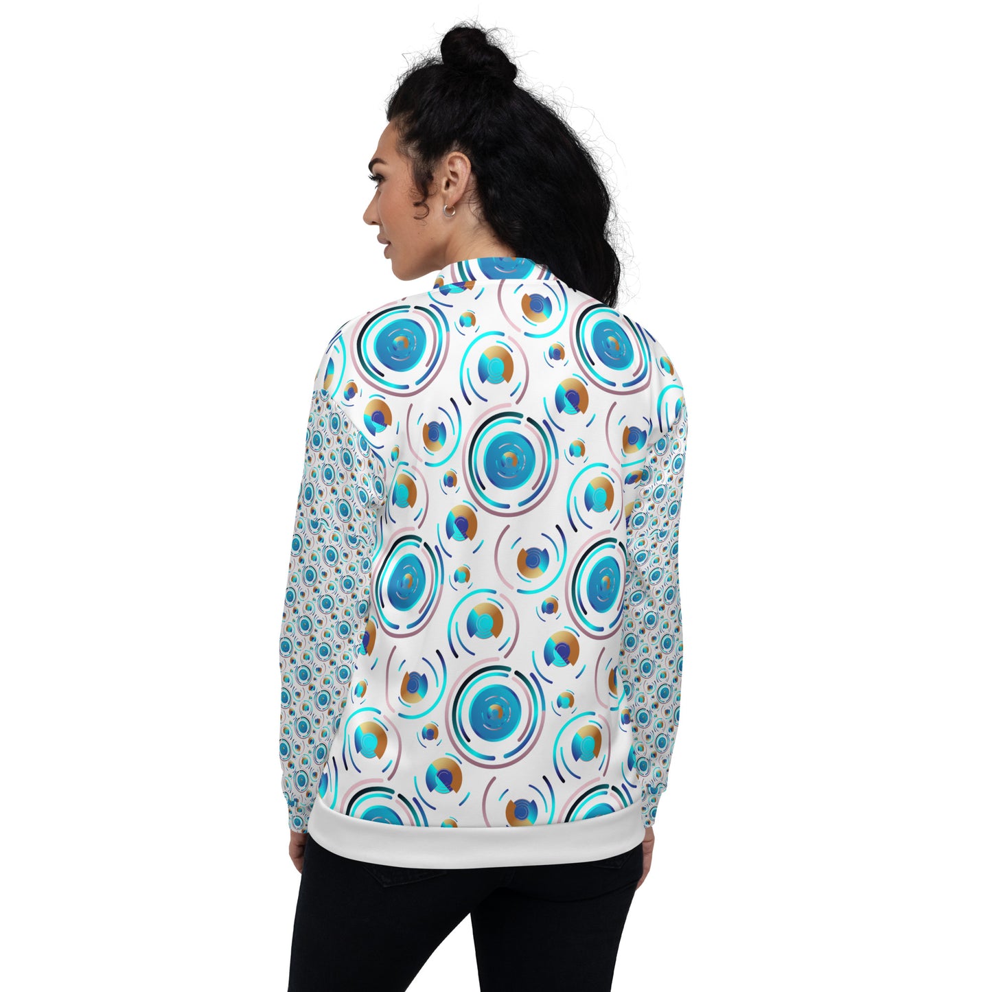 Unisex Bomber Jacket  Kukloso Kuklos 4487 B Pattern - Free Shipping