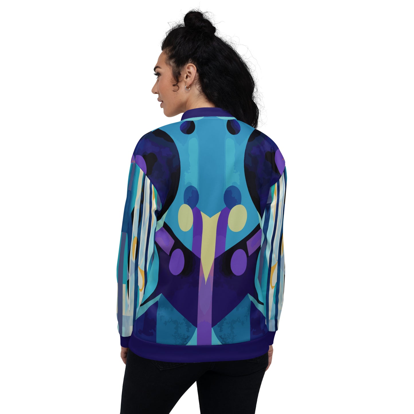 Unisex Bomber Jacket Kukloso Abstracticon No 33 Large Pattern - Free Shipping