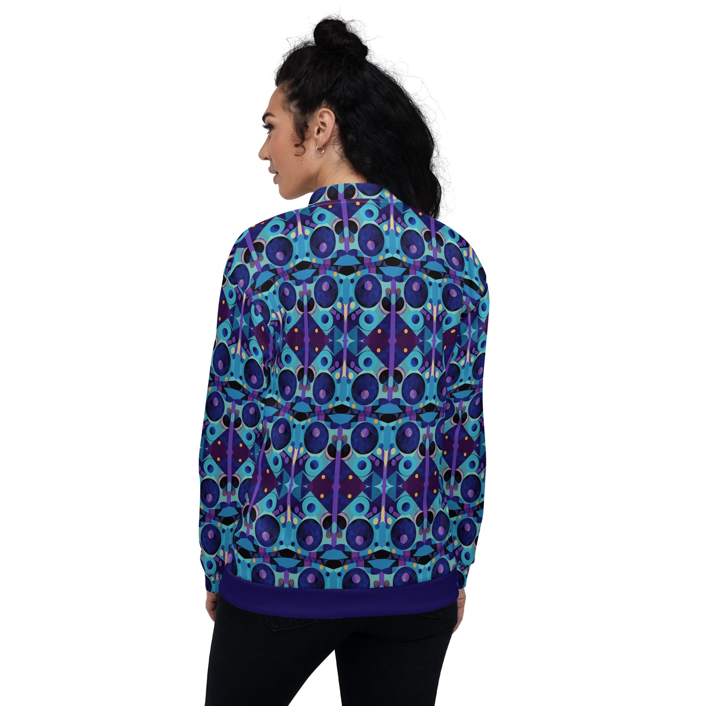 Unisex Bomber Jacket Kukloso Abstracticon No 34 Small Pattern - Free Shipping