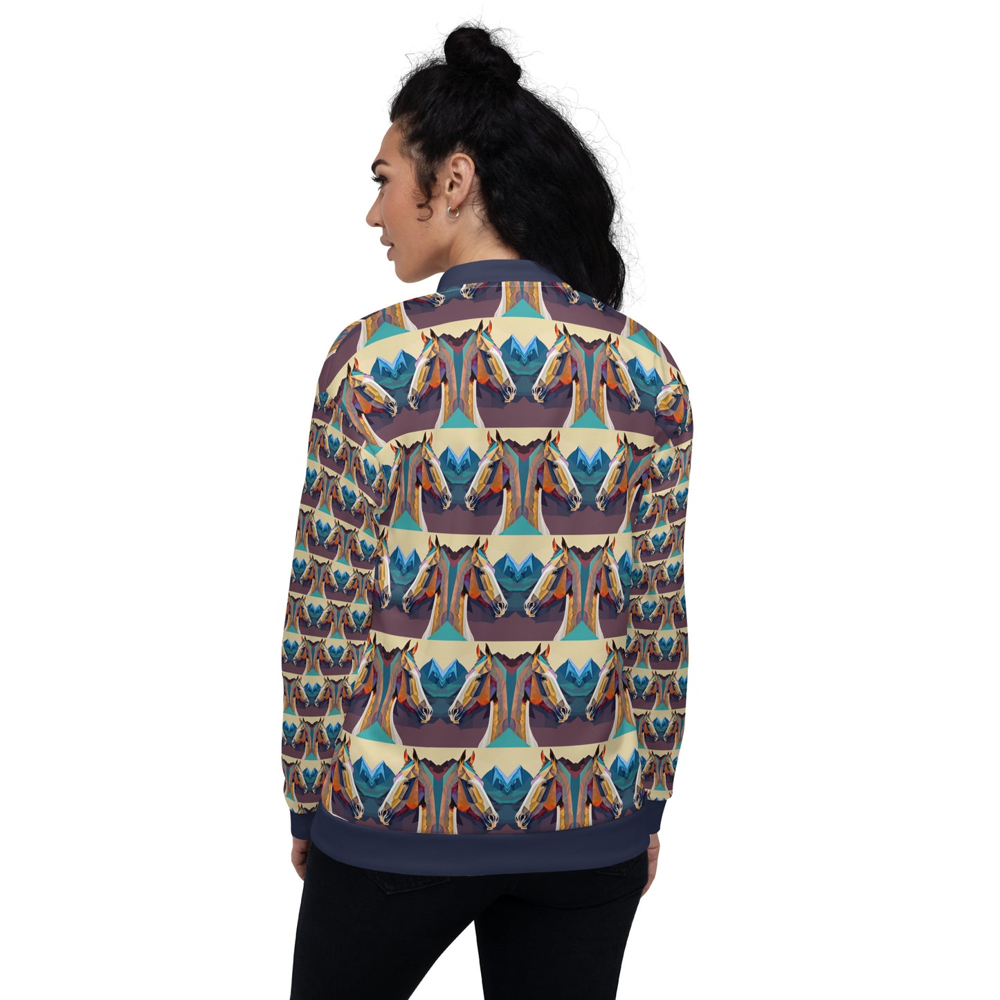 Unisex Bomber Jacket Kukloso Abstracticon No 36 'The Horses' - Free Shipping