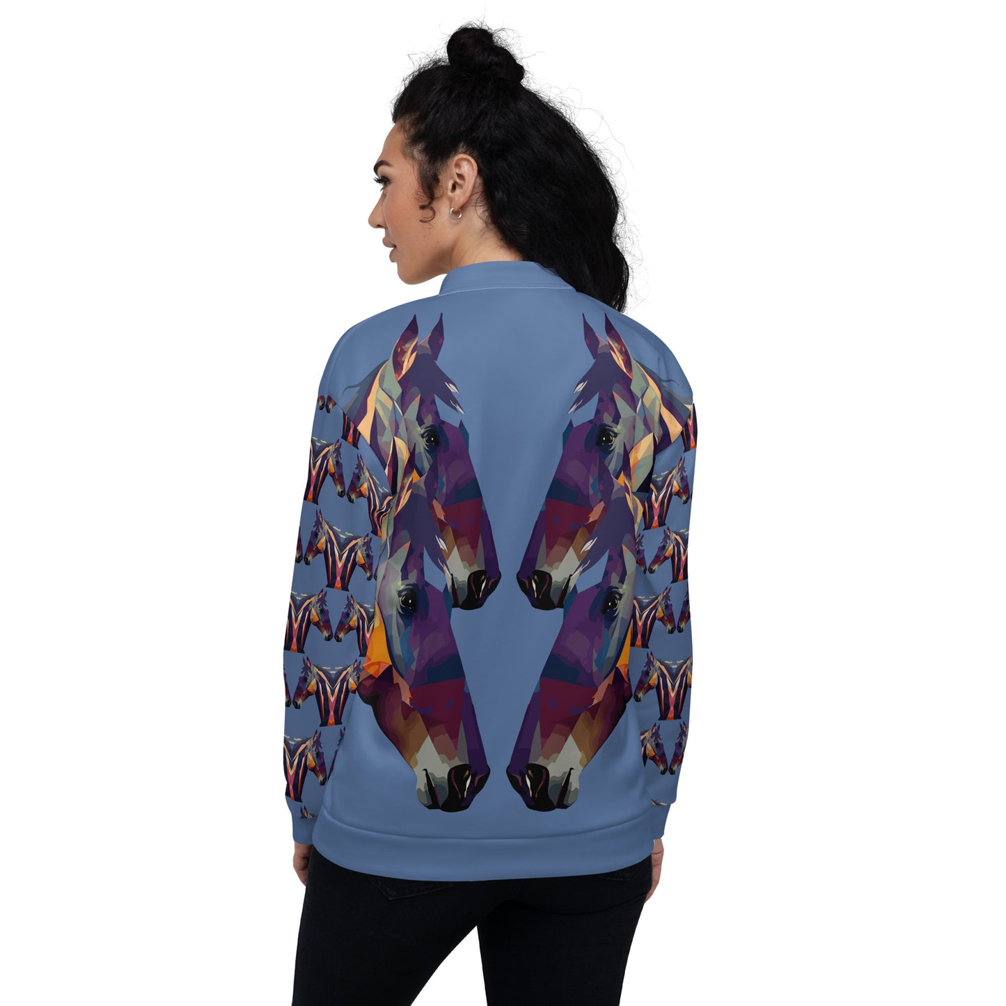 Unisex Bomber Jacket Kukloso Abstracticon No 37 'The Horses' - Free Shipping