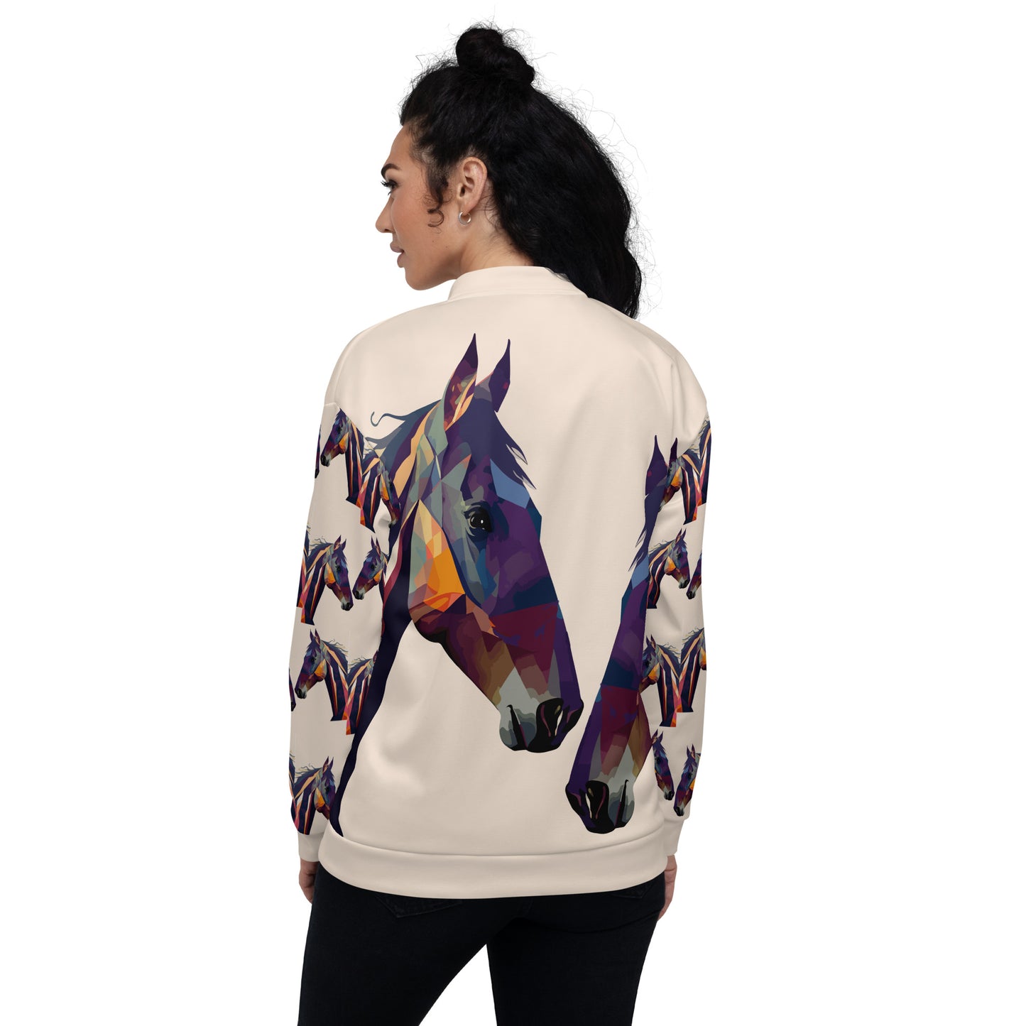 Unisex Bomber Jacket Kukloso Abstracticon No 38 'The Horses' - Free Shipping