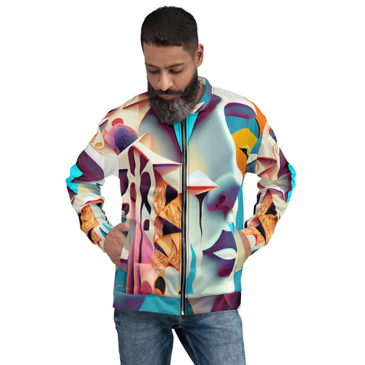 Unisex Bomber Jacket Kukloso Cubist Faces No 3 Multicolored Free Shipping