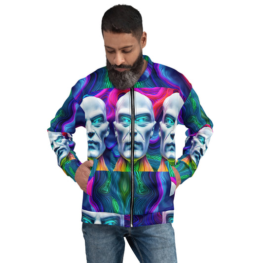 Unisex Bomber Jacket Kukloso Cubist Faces No 16 Three Men Free Shipping