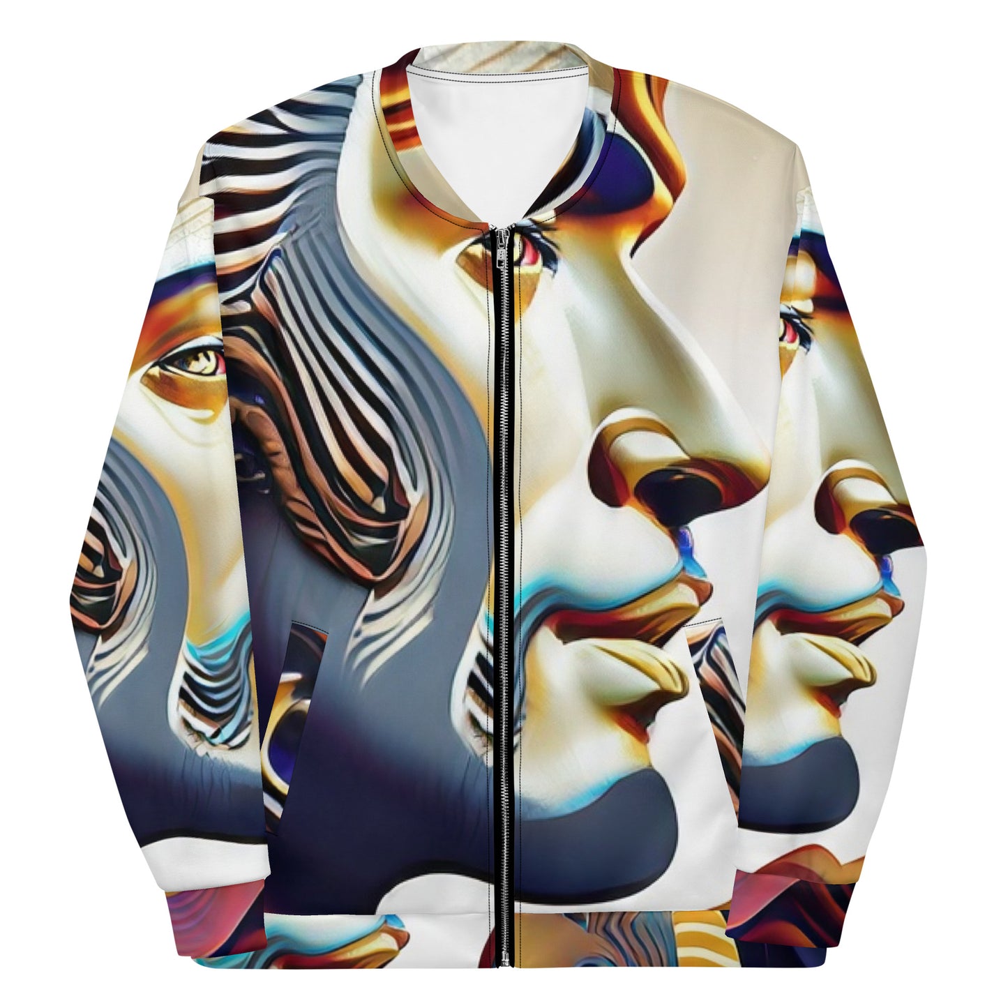 Unisex Bomber Jacket Kukloso Cubist Faces No 19 Free Shipping