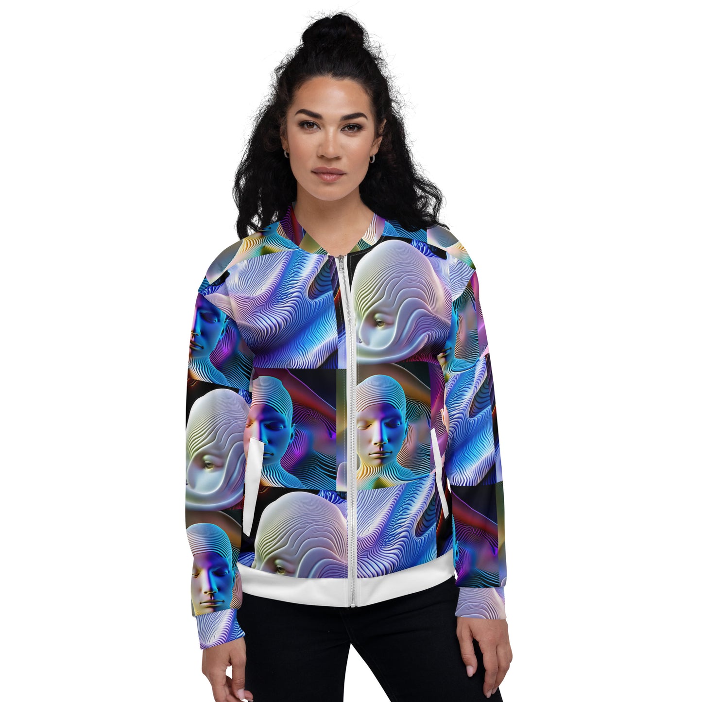 Unisex Bomber Jacket Kukloso Space Face No 3 - Free Shipping