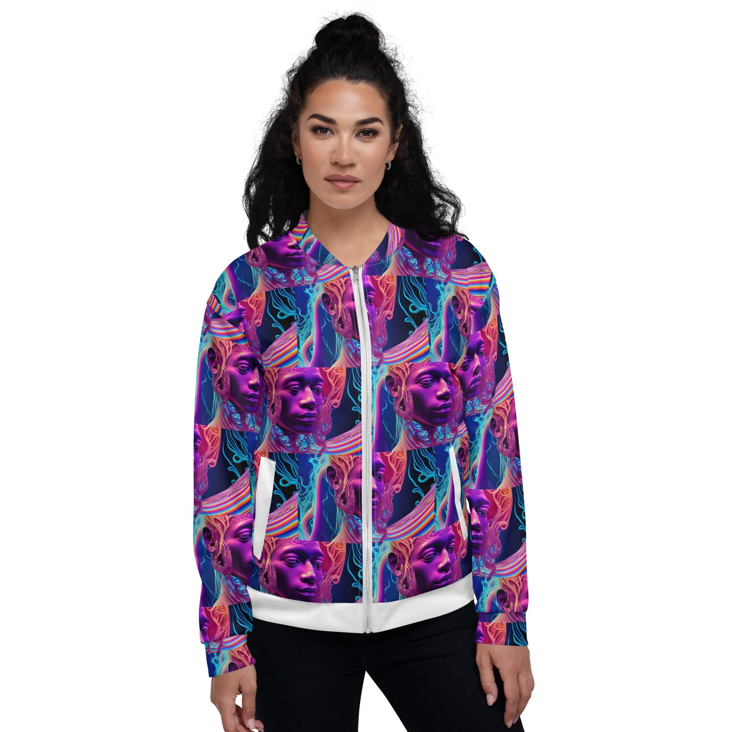 Unisex Bomber Jacket Kukloso Space Face No 2 - Free Shipping