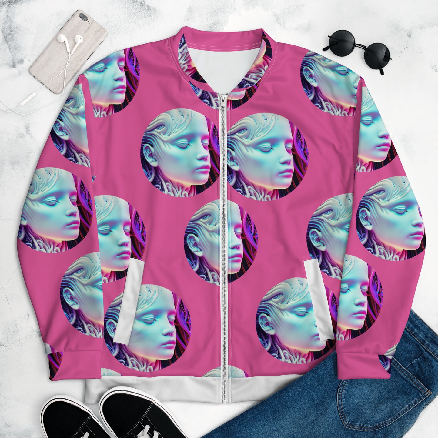 Unisex Bomber Jacket Kukloso Space Face No 12 - Free Shipping