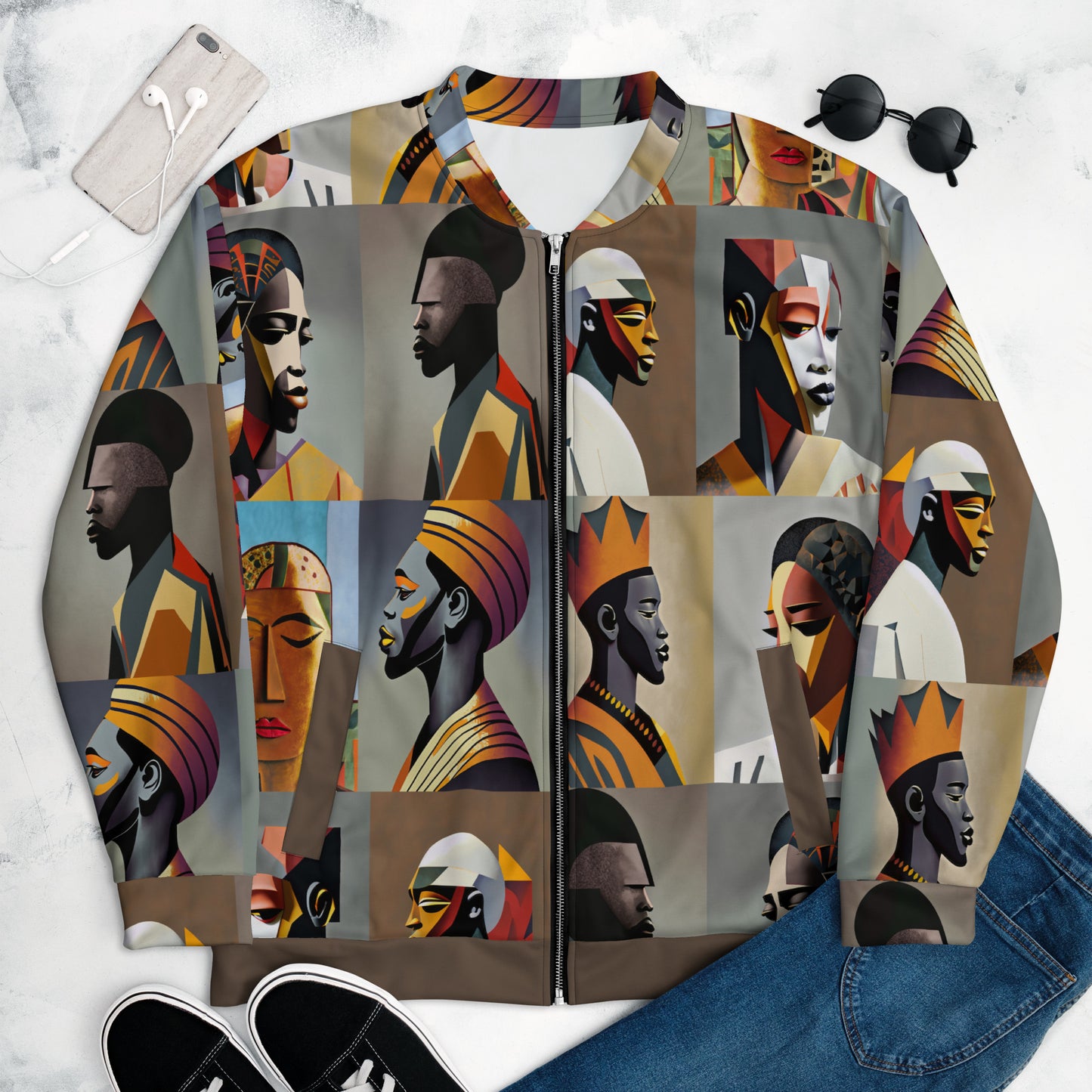 Unisex Bomber Jacket Kukloso Afro-Heritage No 25 - Free Shipping