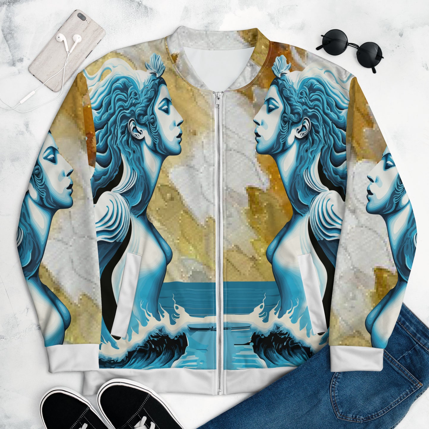 Unisex Bomber Jacket Kukloso Sea Siren No 1 Free Shipping