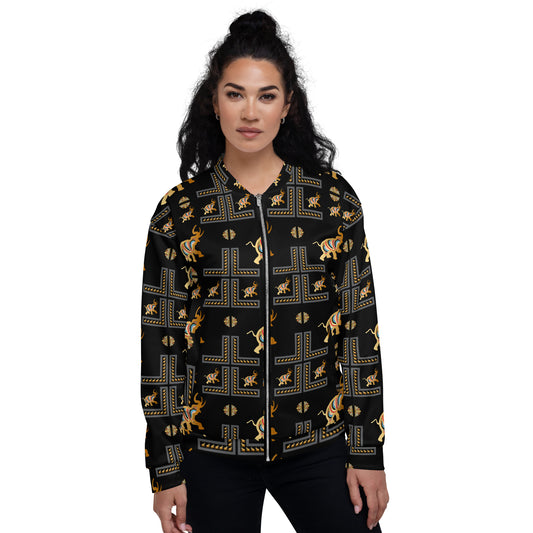 Unisex Bomber Jacket Kukloso Whimsical Ganesha No 46 A Free Shipping