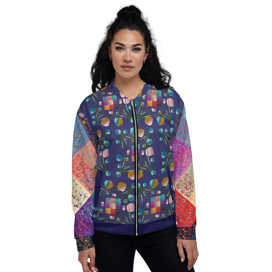 Unisex Bomber Jacket Kukloso Melange de fleur Composite No 50 D Free Shipping