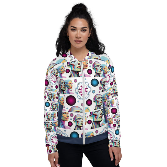 Unisex Bomber Jacket Kukloso Cubist Couple No 1 A - Free Shipping