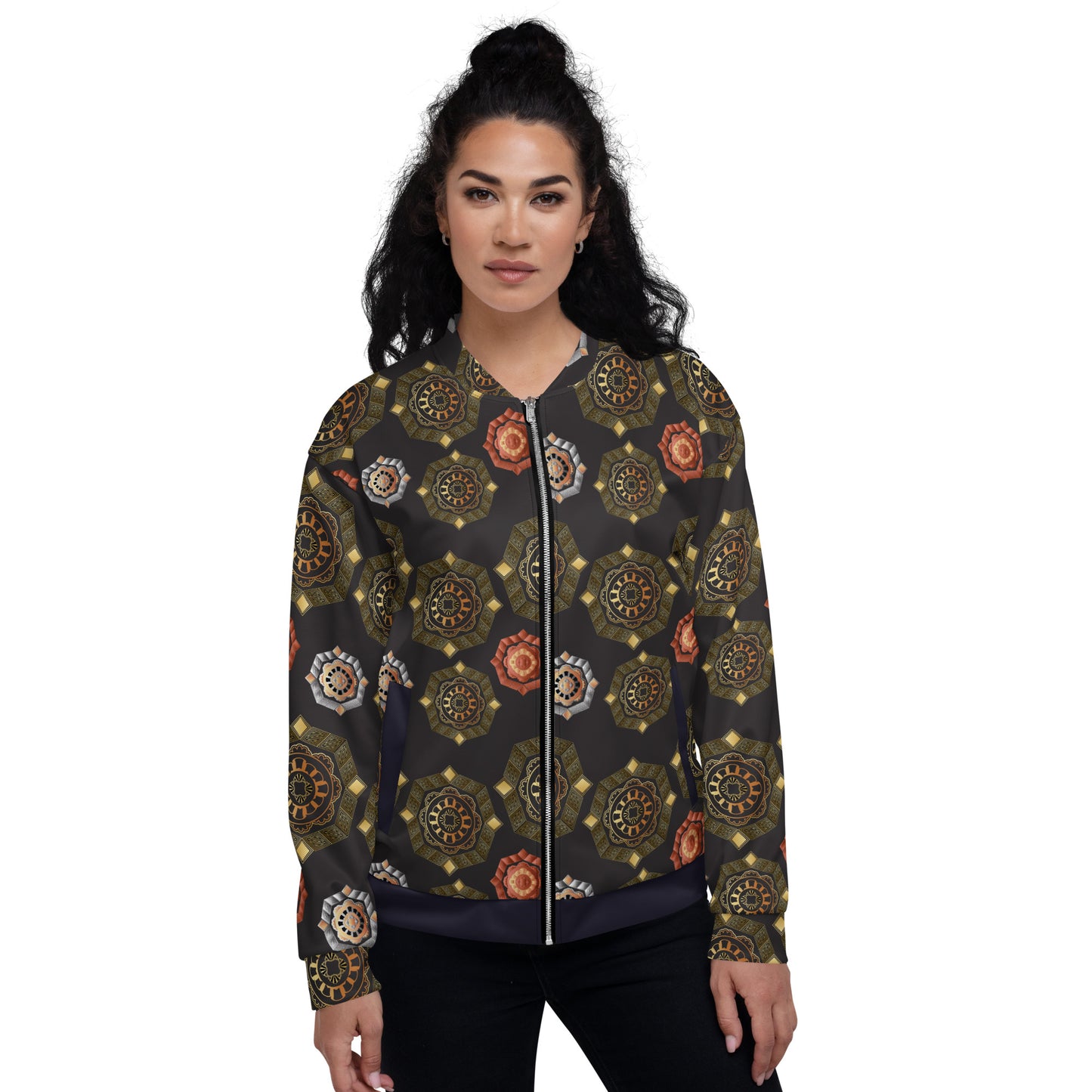 Unisex Bomber Jacket Kukloso Mandala Melange No 2 - Free Shipping