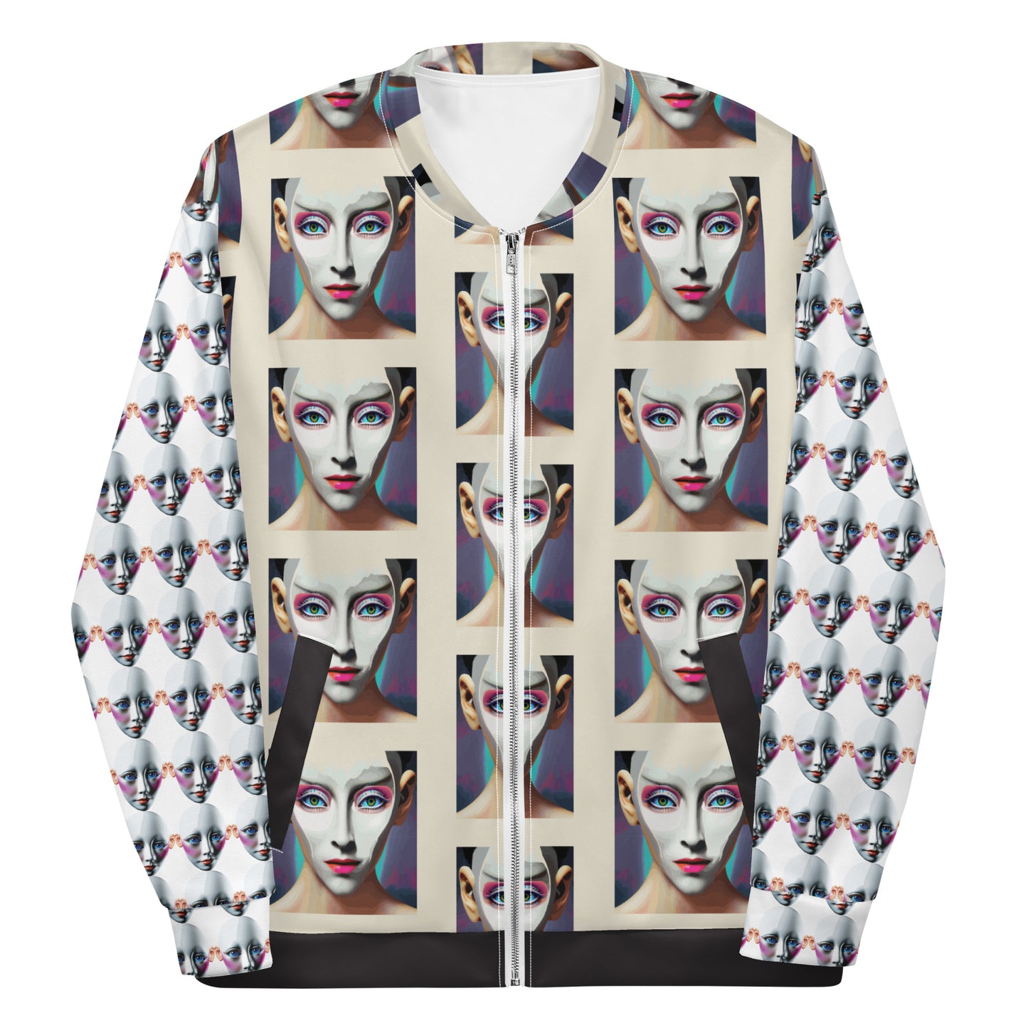 Unisex Bomber Jacket Kukloso Space Faces No 2 - Free Shipping