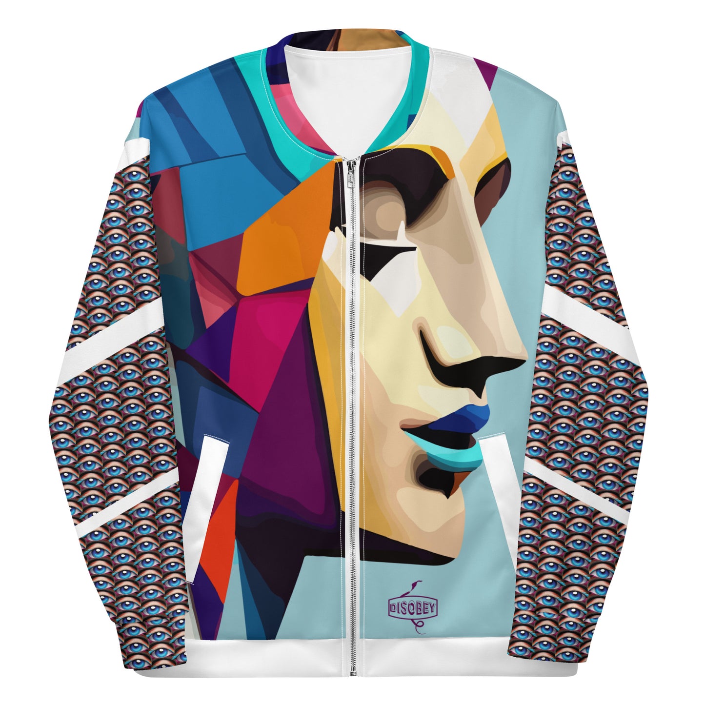 Unisex Bomber Jacket Kukloso Space Faces No 4 - Free Shipping