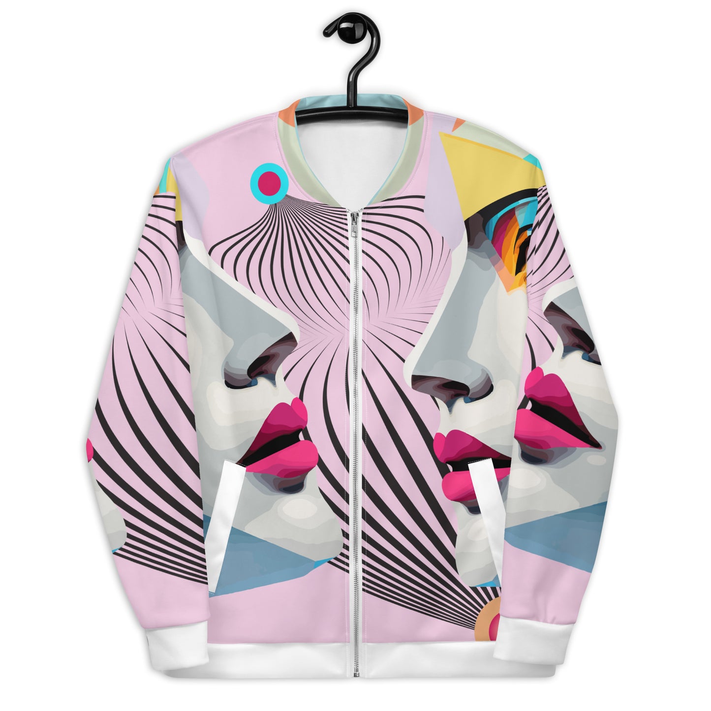 Unisex Bomber Jacket Kukloso Cubist Space Kisser No 3 - Free Shipping