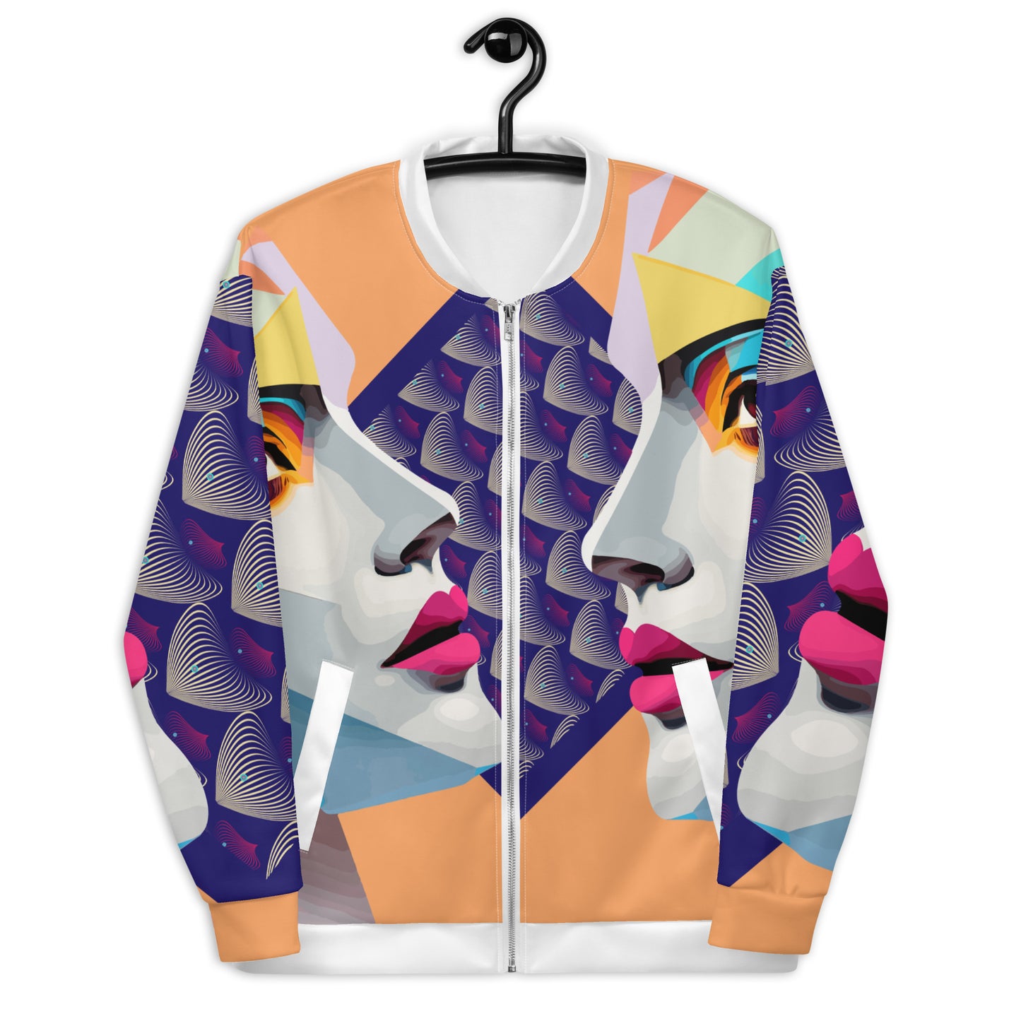 Unisex Bomber Jacket Kukloso Cubist Space Kisser No 4 - Free Shipping