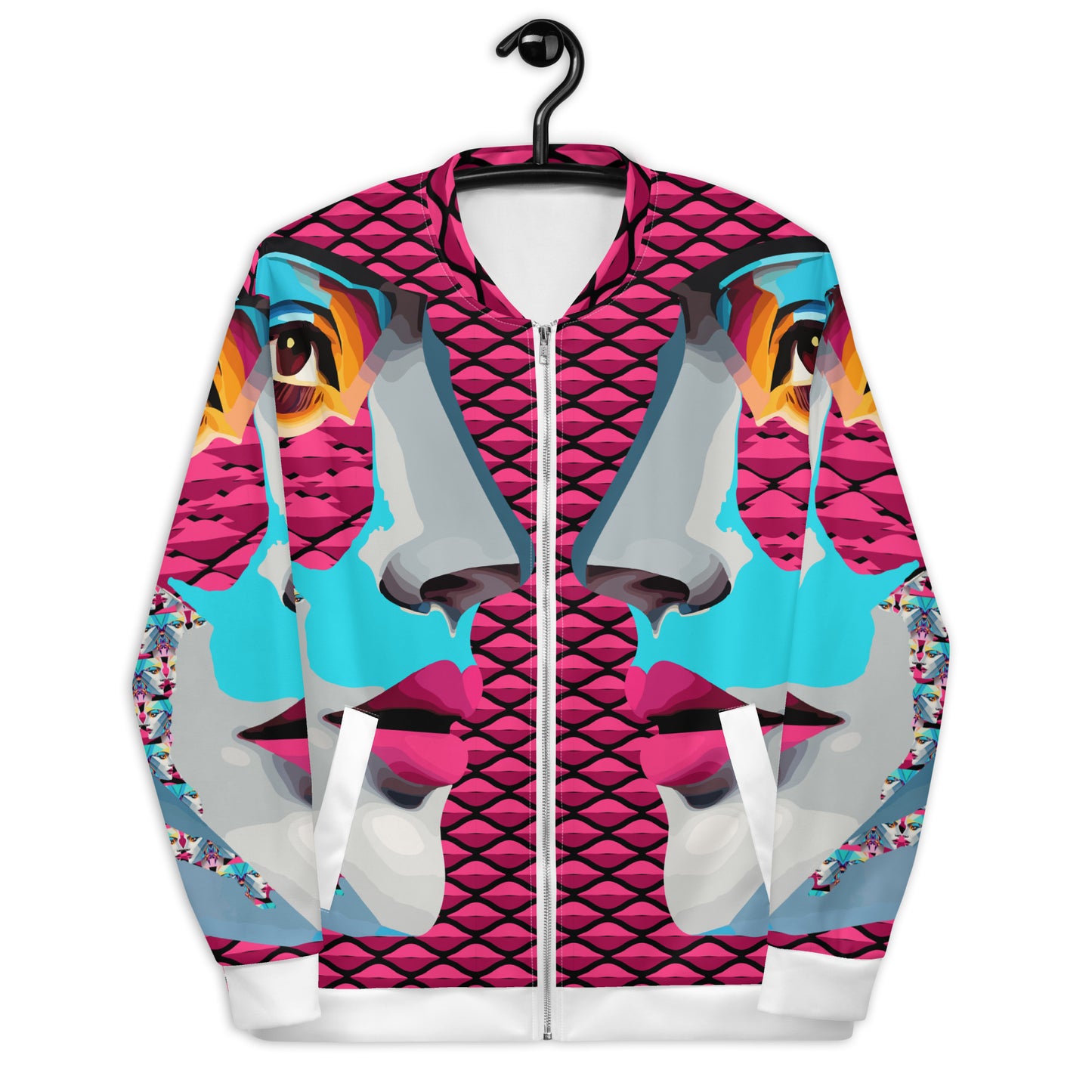 Unisex Bomber Jacket Kukloso Cubist Space Kisser No 5 - Free Shipping