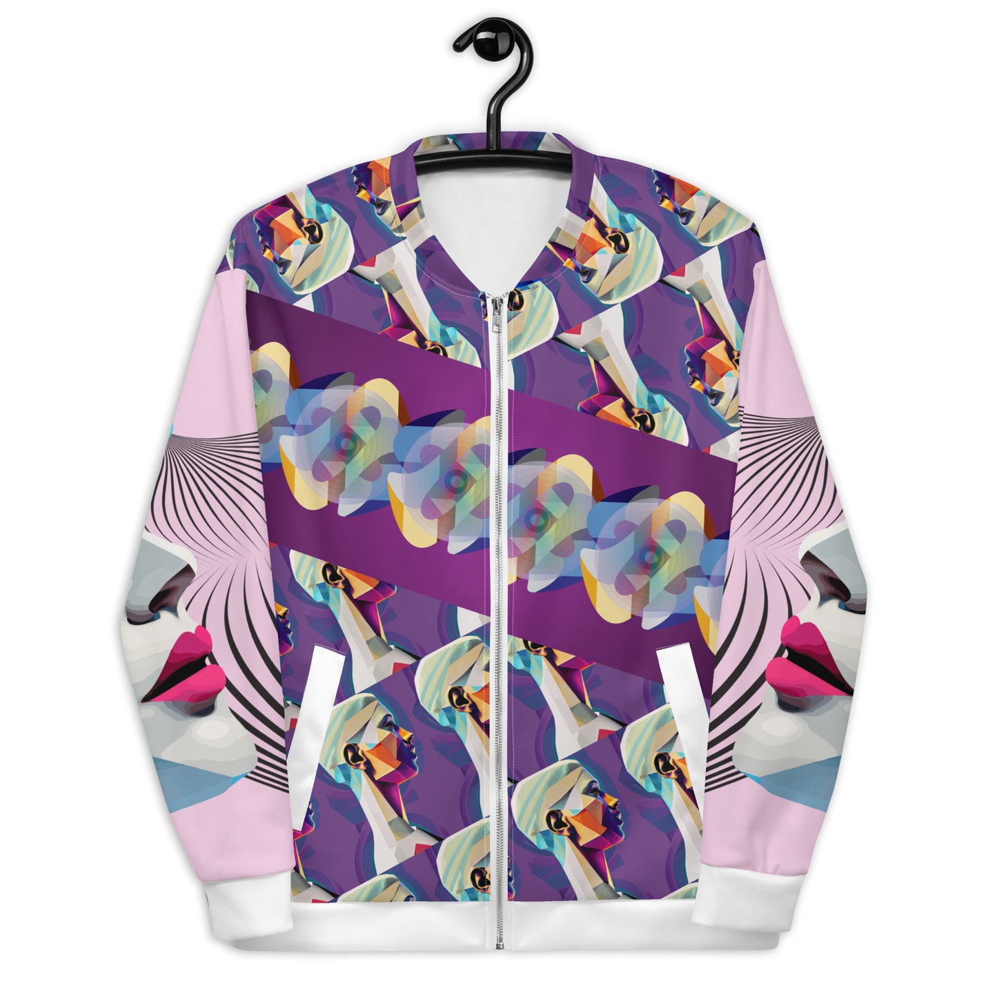 Unisex Bomber Jacket Kukloso Cubist Face Collage No 1 - Free Shipping