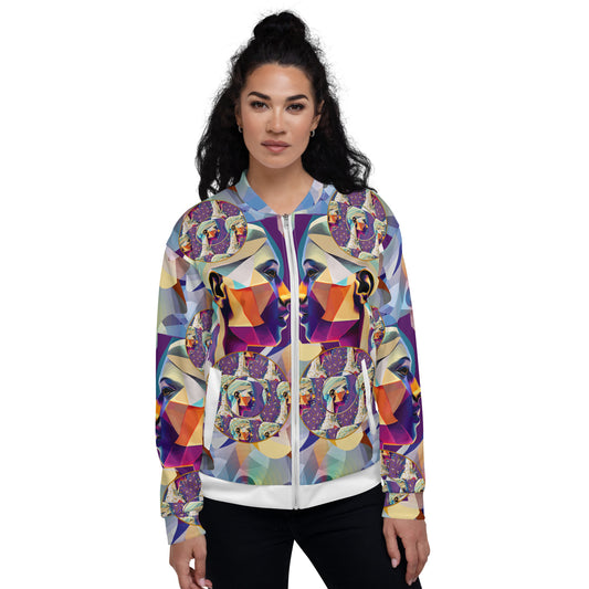 Unisex Bomber Jacket Kukloso Cubist Face Collage No 2 - Free Shipping