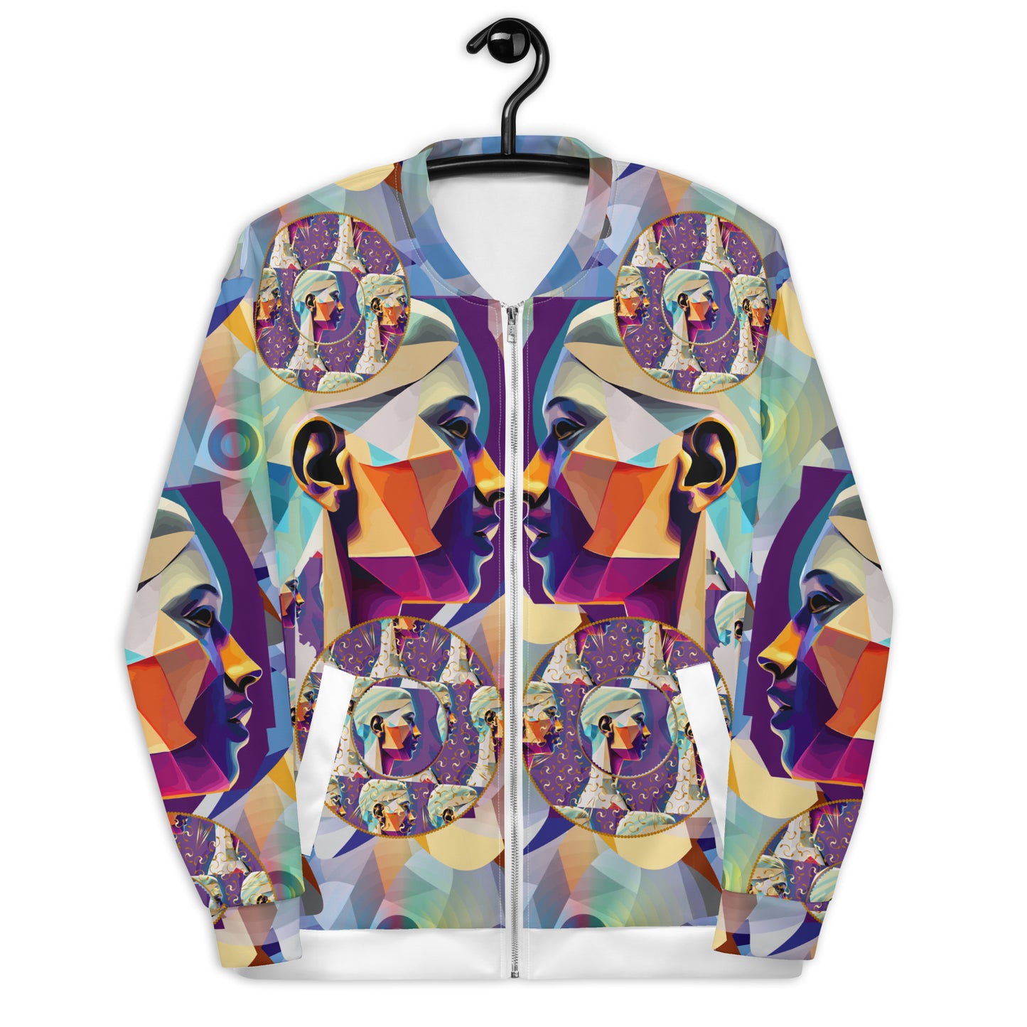 Unisex Bomber Jacket Kukloso Cubist Face Collage No 2 - Free Shipping