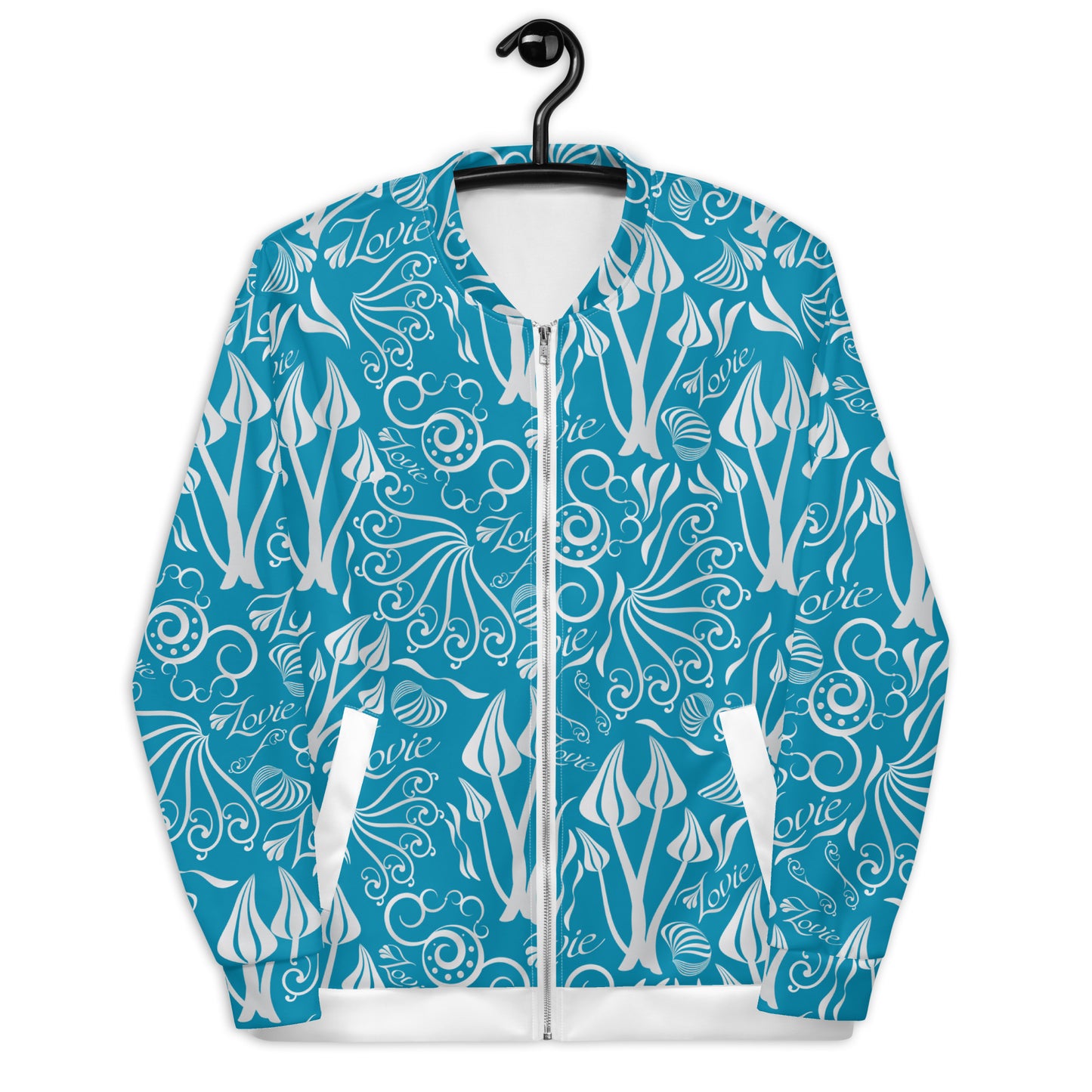 Unisex Bomber Jacket Kukloso "Lovie" No 1 Turquoise - Free Shipping