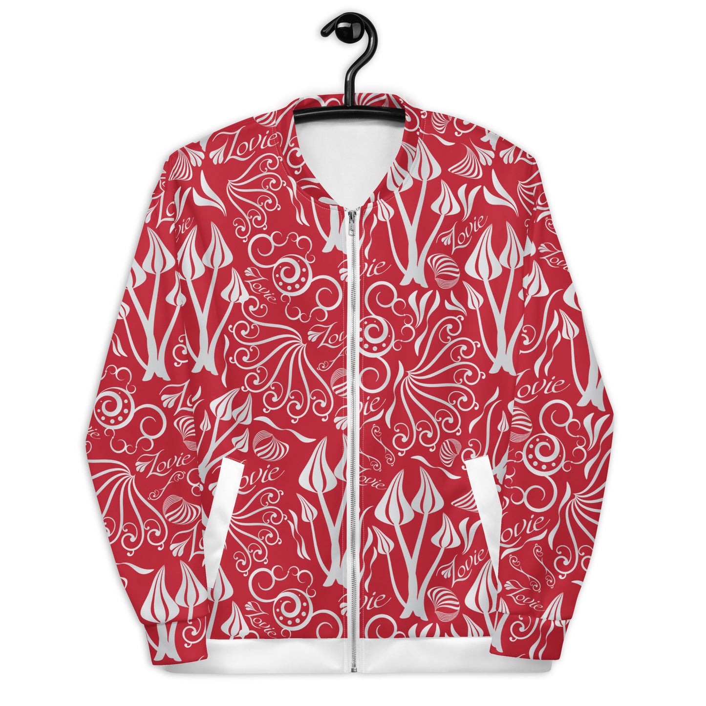 Unisex Bomber Jacket Kukloso 'Lovie' No 1 Red - Free Shipping