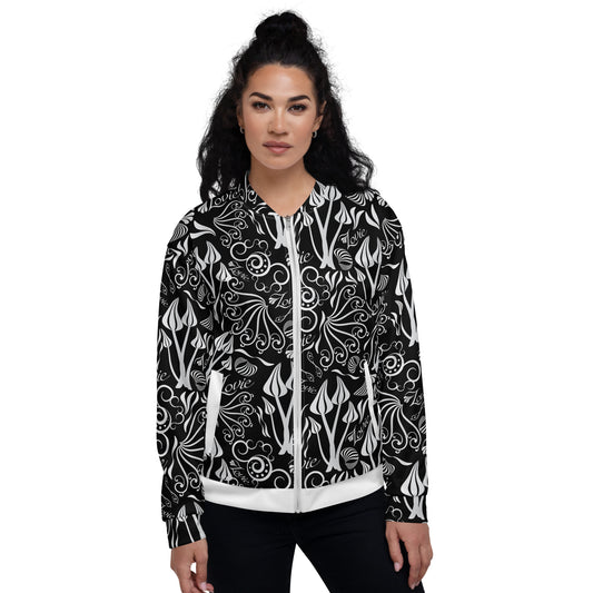 Unisex Bomber Jacket Kukloso 'Lovie' No 1 Black - Free Shipping