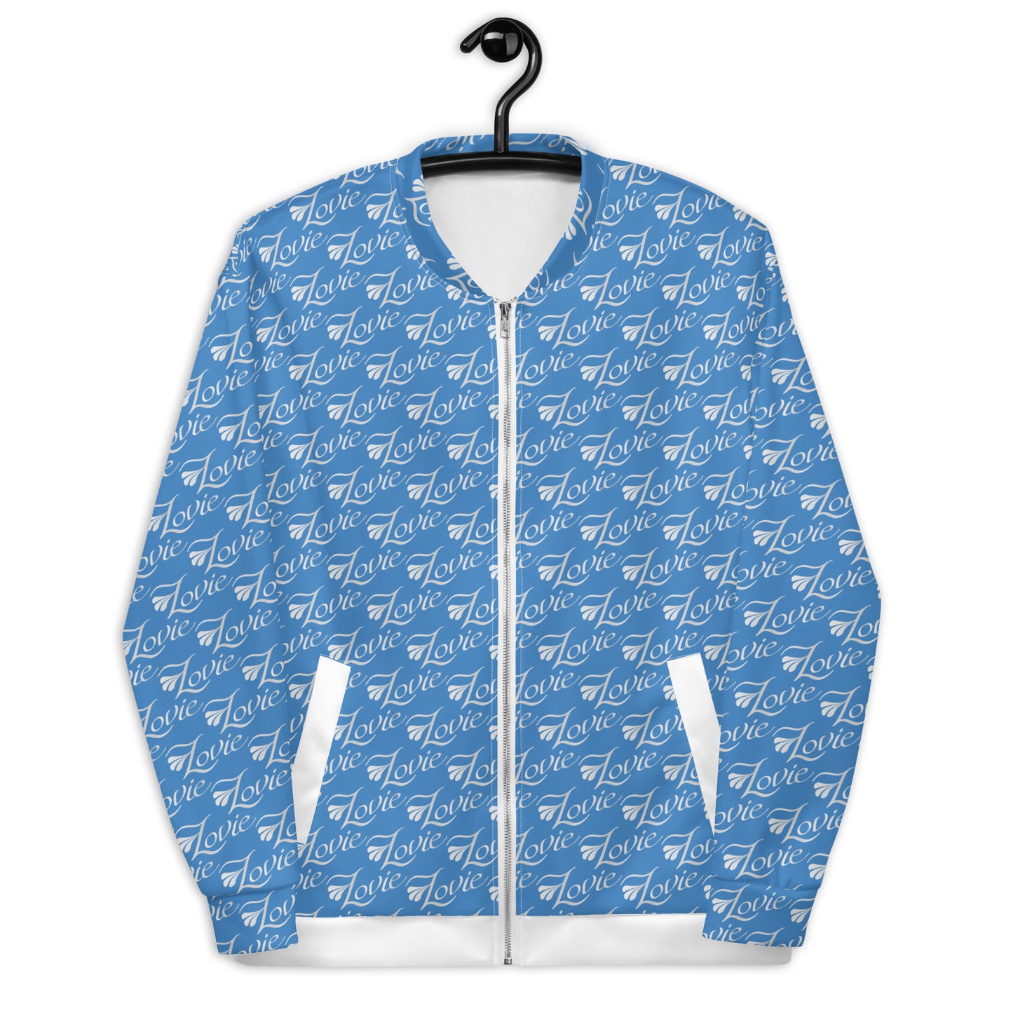 Unisex Bomber Jacket Kukloso 'Lovie' No 2 Blue sml Pattern - Free Shipping