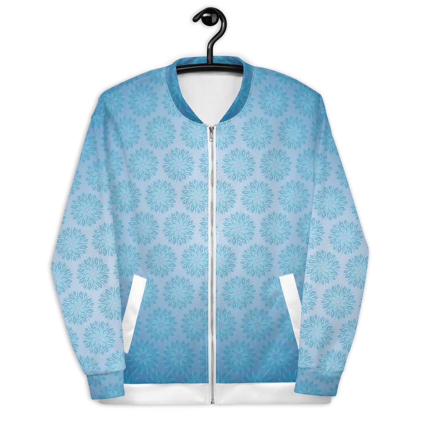 Unisex Bomber Jacket Kukloso Mandala Blue - Free Shipping