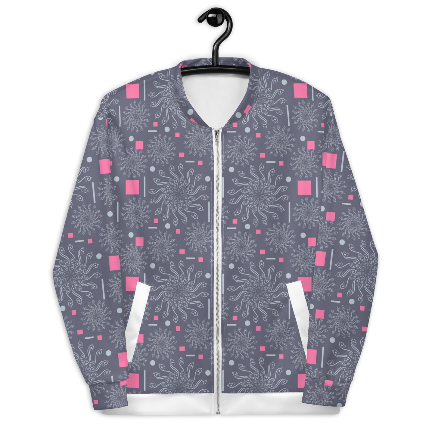 Unisex Bomber Jacket Kukloso Mandala Pink Free Shipping