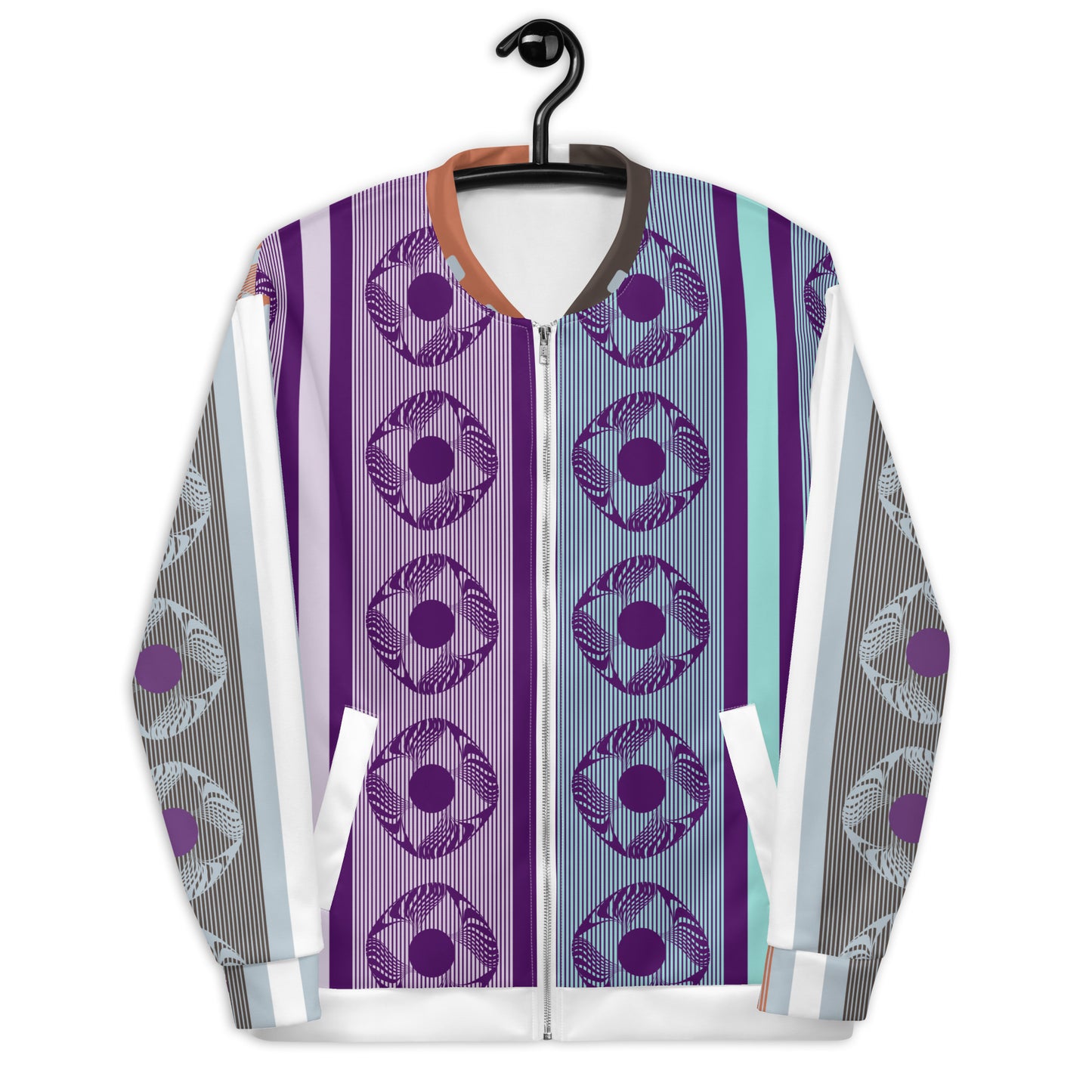 Unisex Bomber Jacket Kukloso Geographica Stripes No 1 - Free Shipping