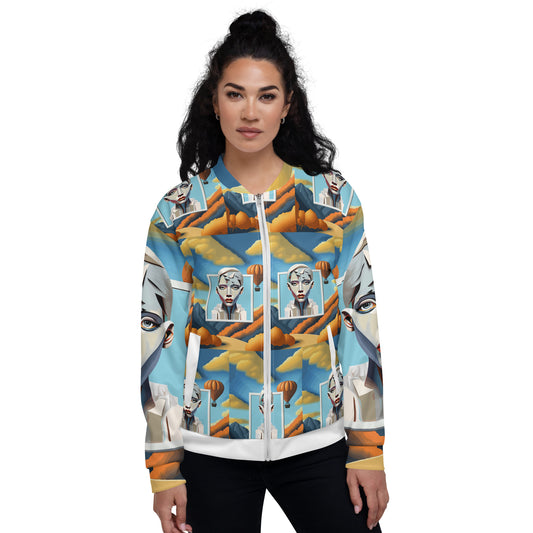 Unisex Bomber Jacket Jacket Kukloso Cubist Faces No 60 - Free Shipping