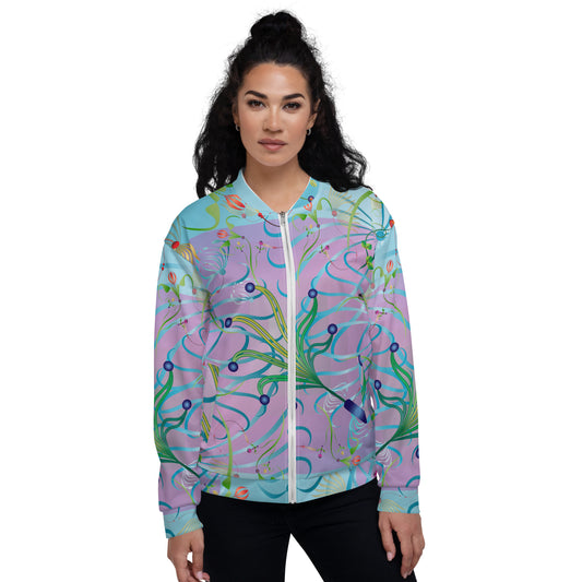 Unisex Bomber Jacket Kukloso Melange de fleur No 80 - Free Shipping