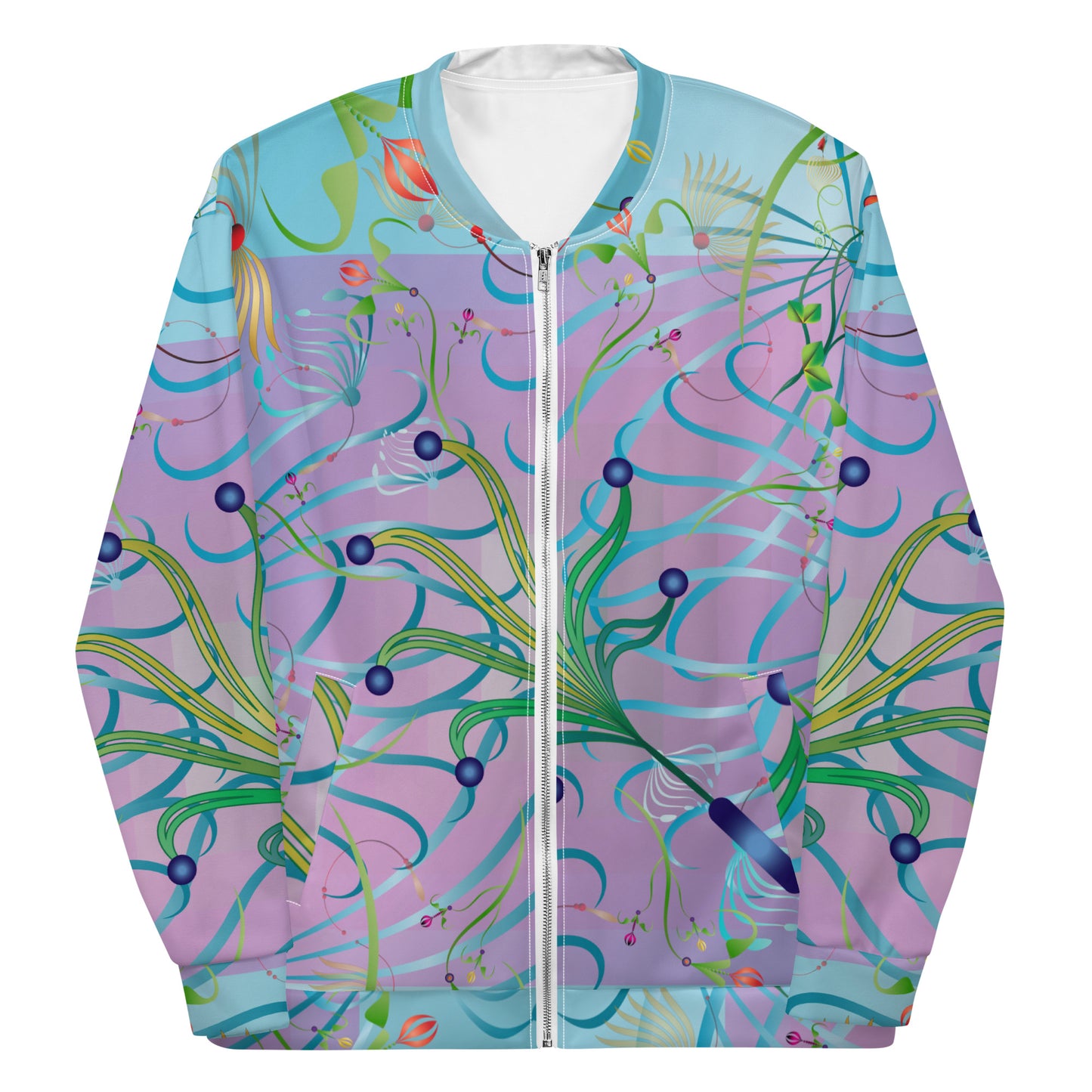 Unisex Bomber Jacket Kukloso Melange de fleur No 80 - Free Shipping