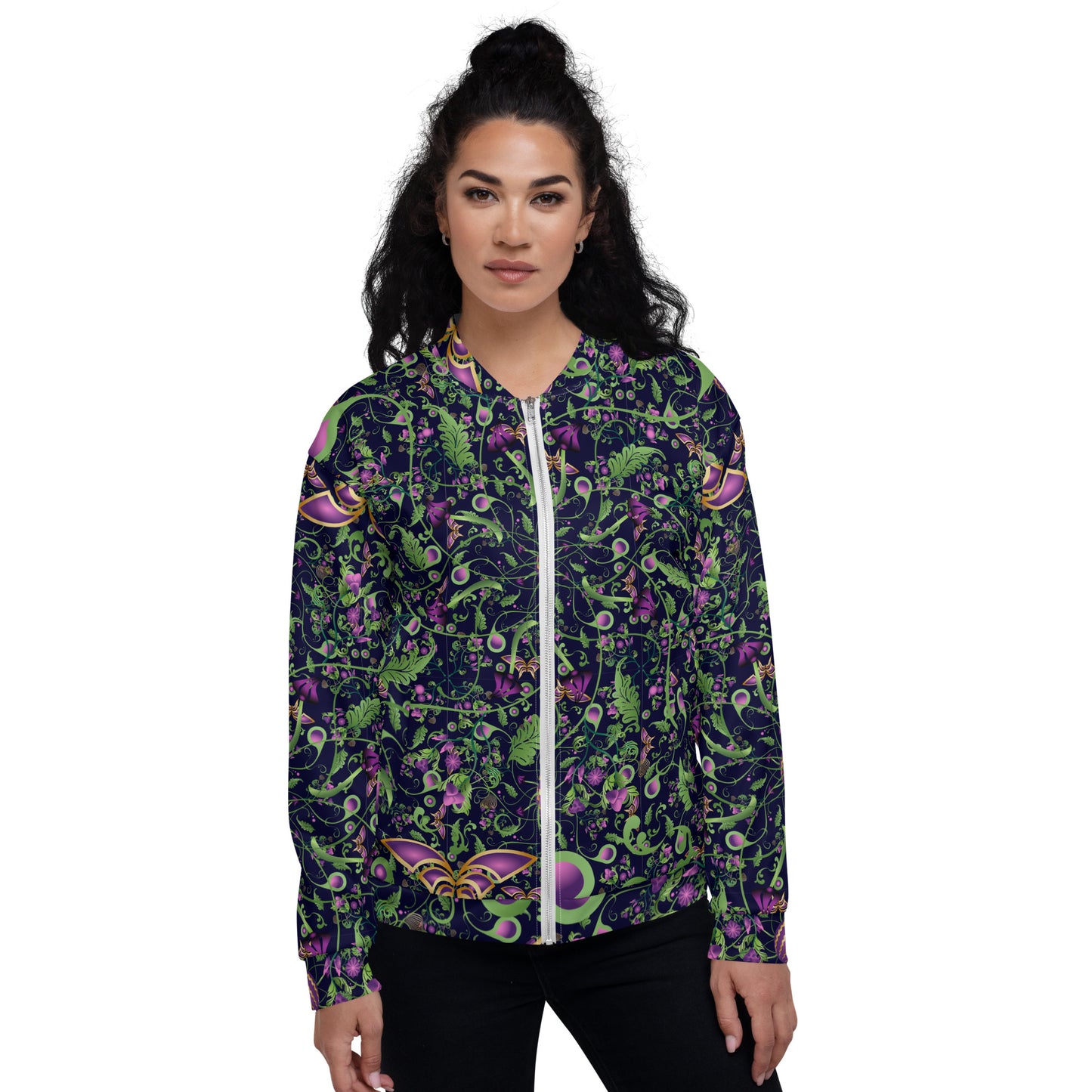 Unisex Bomber Jacket Kukloso Melange de fleur No 6A - Free Shipping