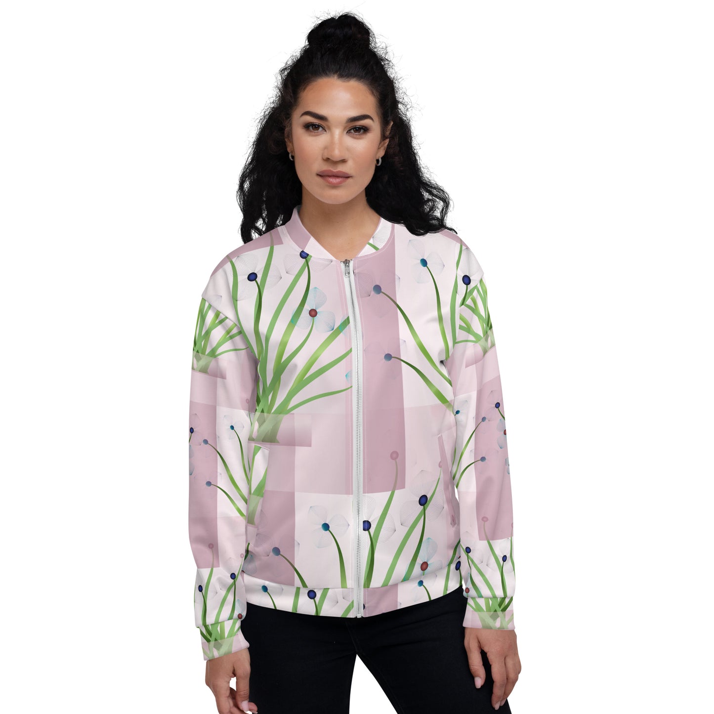 Unisex Bomber Jacket Kukloso Melange de fleur No 53 No 2 A - Free Shipping