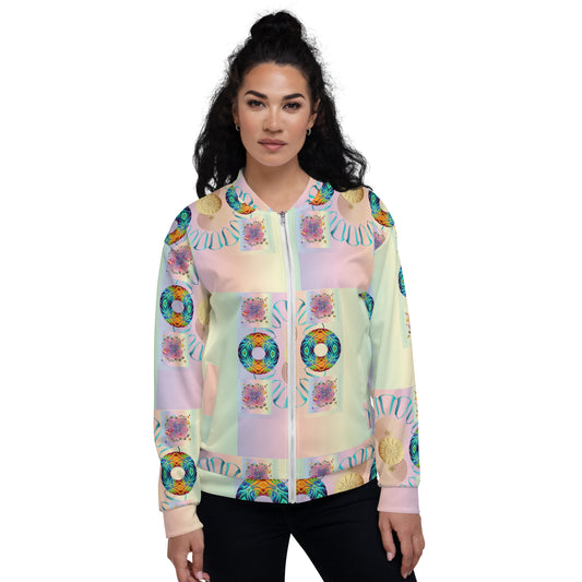 Unisex Bomber Jacket Kukloso Multicolored Collage No 2 - Free Shipping