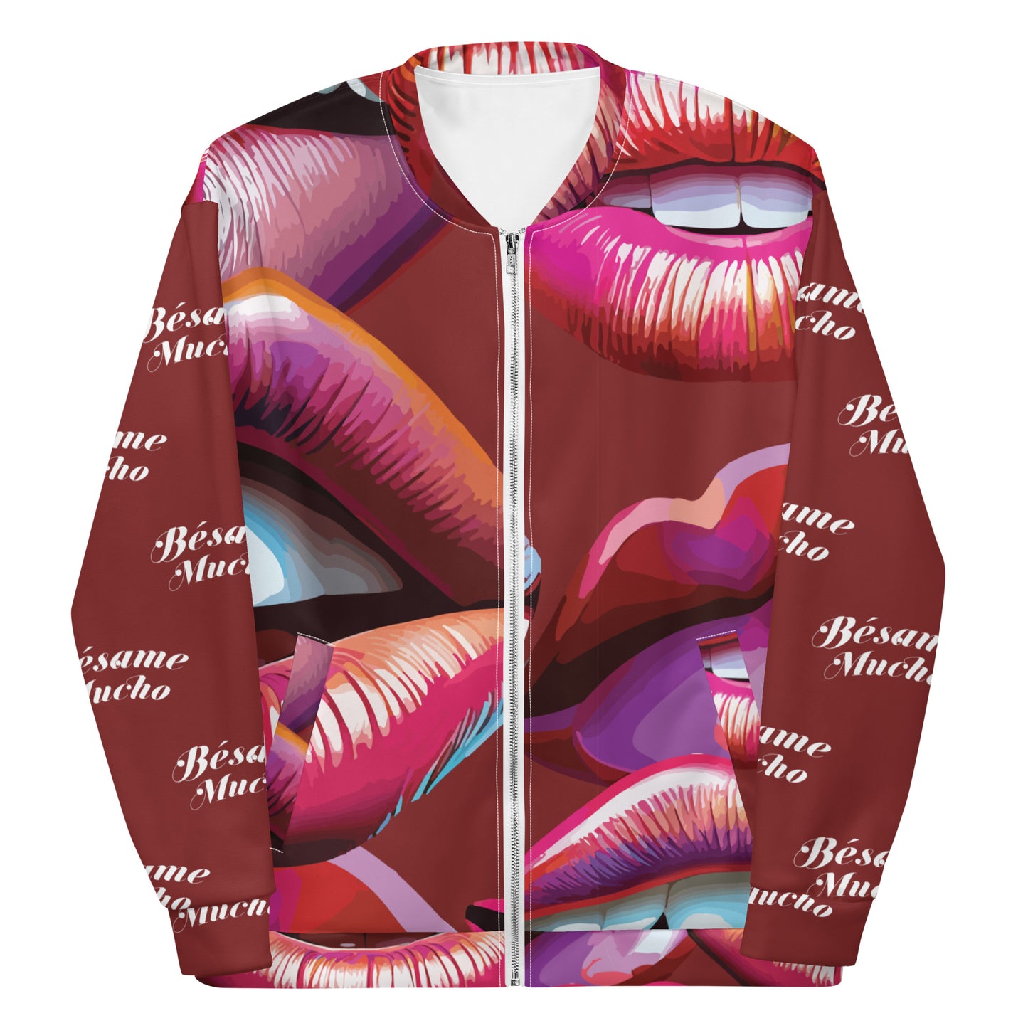 Unisex Bomber Jacket Kukloso Besame Mucho No 2 Large Pattern - Free Shipping