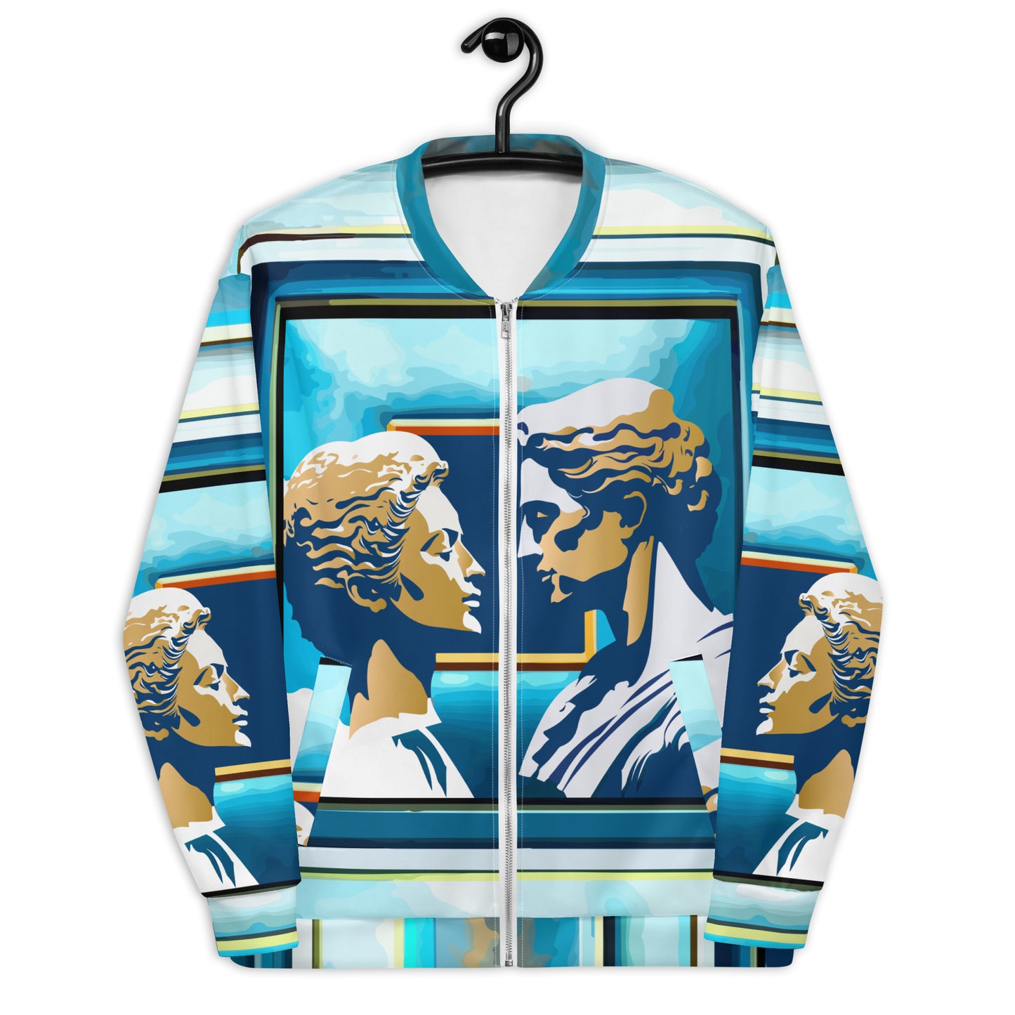 Unisex Bomber Jacket Kukloso 'Greek Couple' No 1- Free Shipping