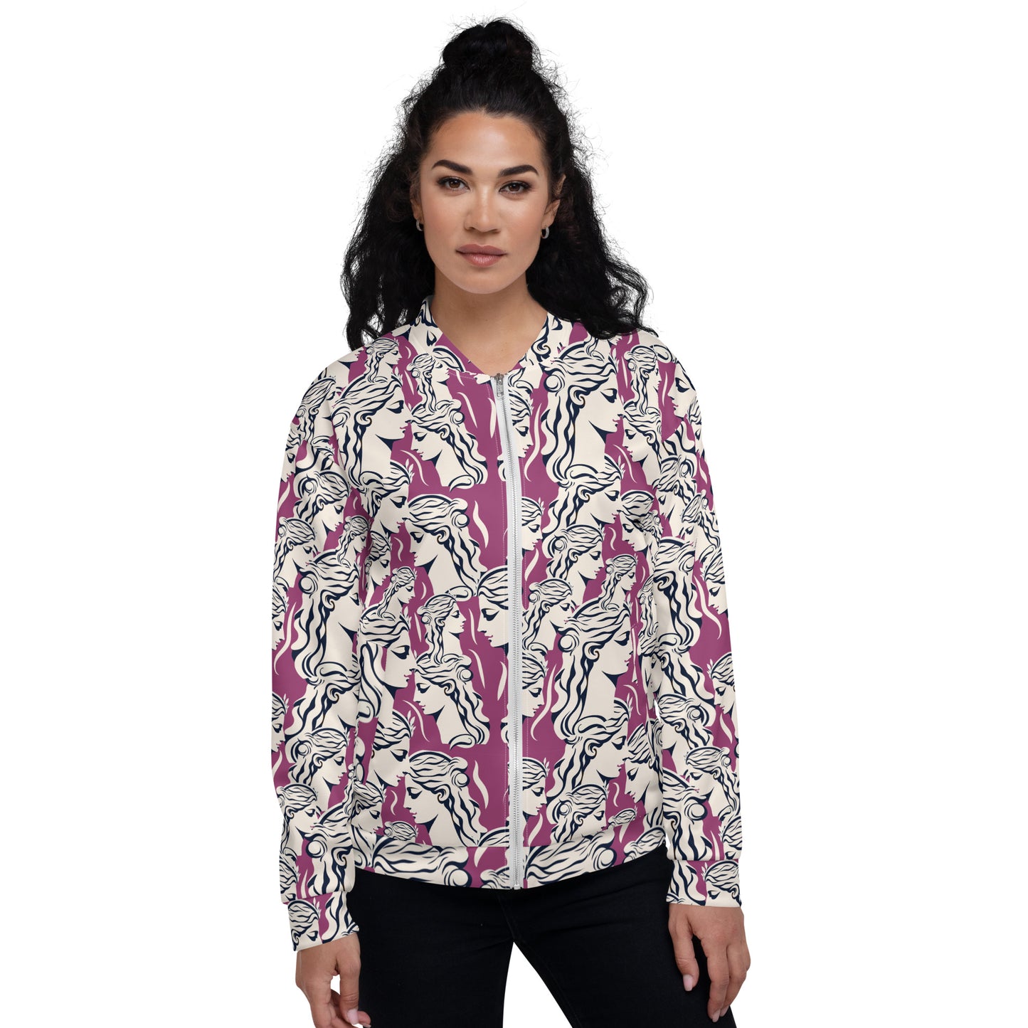 Unisex Bomber Jacket Kukloso Greek Woman No 2 - Free Shippping