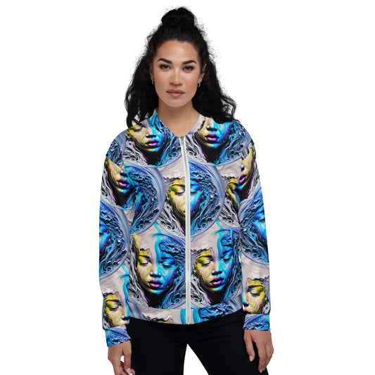 Unisex Bomber Jacket Kukloso Liquid Color Woman No 1 Medium Pattern - Free Shipping