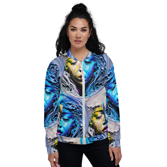 Unisex Bomber Jacket Kukloso Liquid Color Woman No 1 Large Pattern - Free Shipping