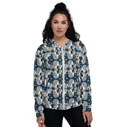 Unisex Bomber Jacket Kukloso Greek Woman No 4 - Free Shipping