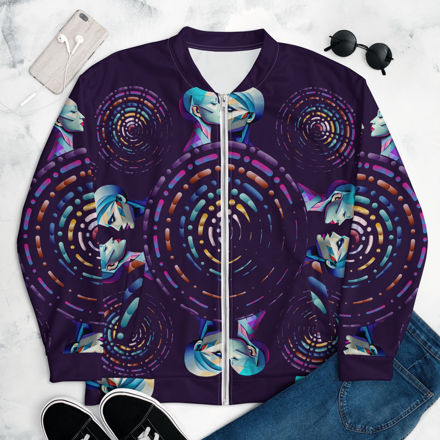 Unisex Bomber Jacket Kukloso Abstracticon No 20 - Free Shipping