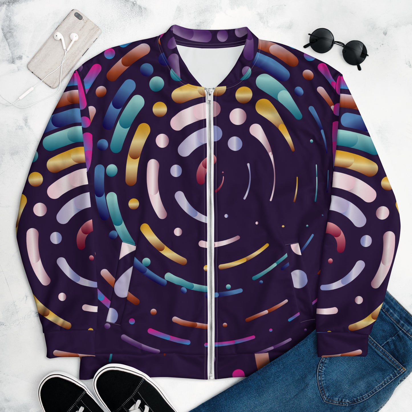 Unisex Bomber Jacket Kukloso Abstracticon No 18 - Free Shipping