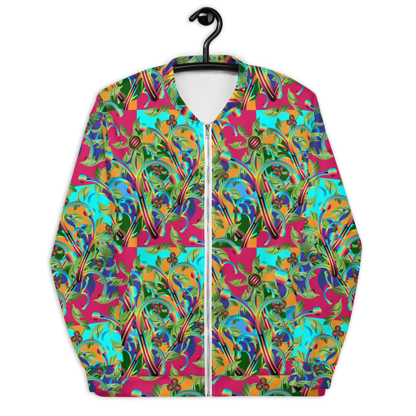 Unisex Bomber Jacket Kukloso Abstracticon Floral No 5 - Free Shipping